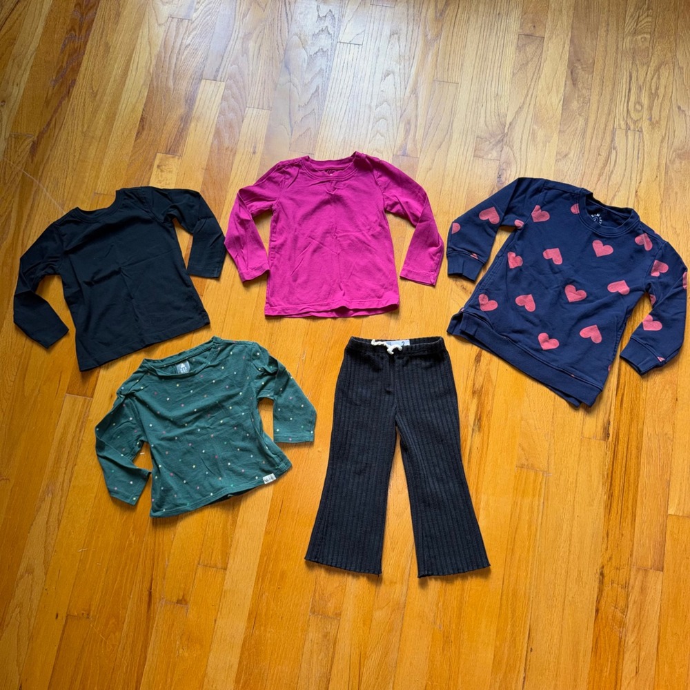 Primary Gap Cotton On Kids Toddler Girl Size 2 Bundle Long Sleeve Tops 5pc Set